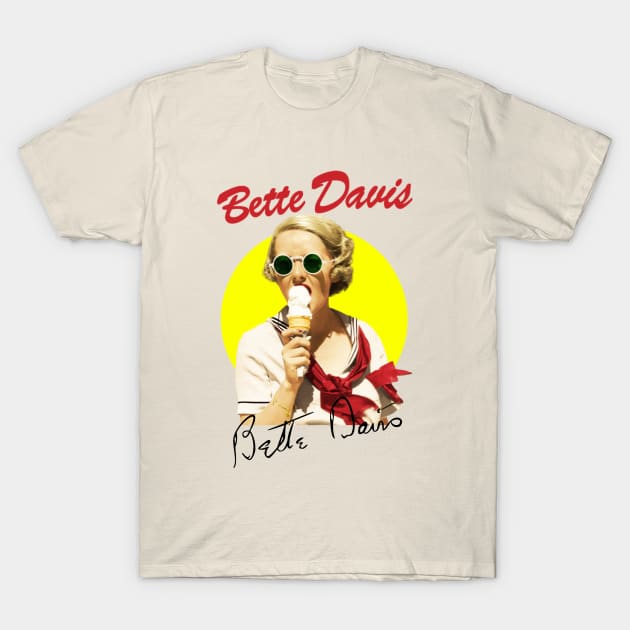 Bette Davis Ice Cream T-Shirt by agusdone